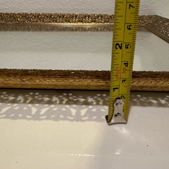 Vintage Ornate Ormolu Gold Filigree Mirrored Vanity Tray - Picture 11 of 11
